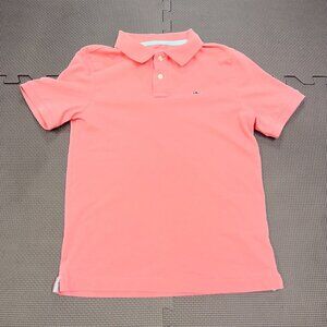 Vineyard Vines Kids Pink Polo Shirt S 18-20 Short Sleeve Cotton Blend Classic Fi